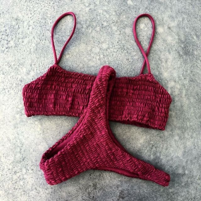 Elle Ruffled Crochet Sexy Bikini Set