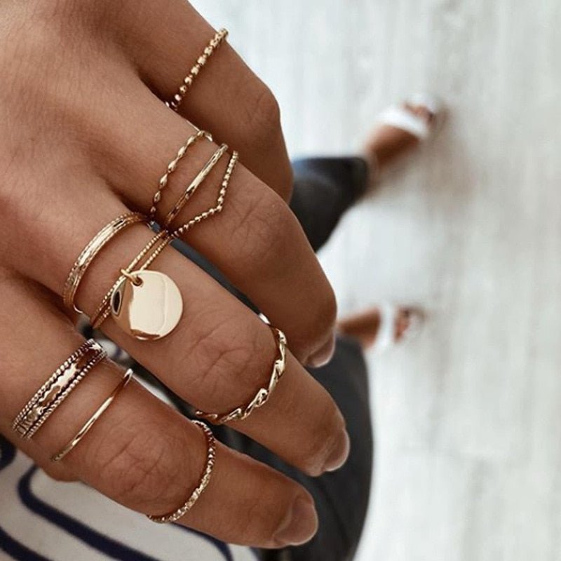 Boho Glamour Bohemian Star Ring Set