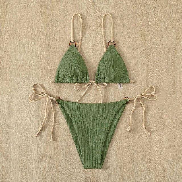 Hamptons Sexy Cute Triangle Bikini Set