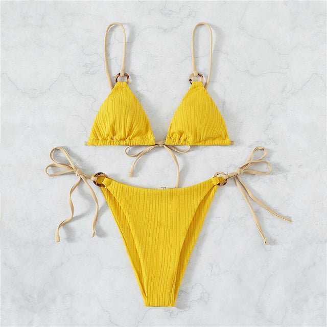 Hamptons Sexy Cute Triangle Bikini Set