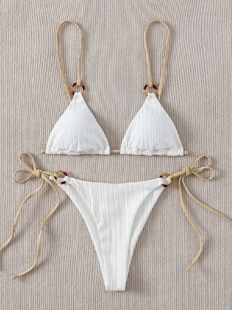 Hamptons Sexy Cute Triangle Bikini Set