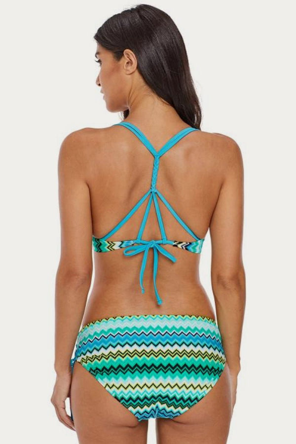 Isabella Zigzag Print Strappy Bikini Set