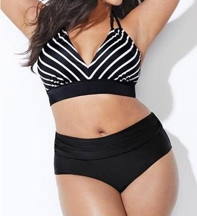 Layla High Waisted Two Piece Plus Size Bikini