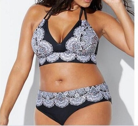 Layla High Waisted Two Piece Plus Size Bikini