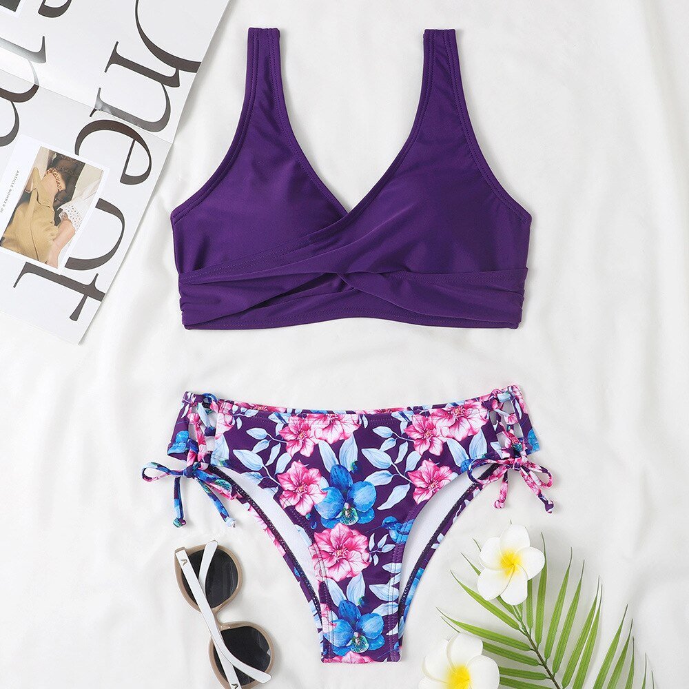 New Floral High Waist Bikini