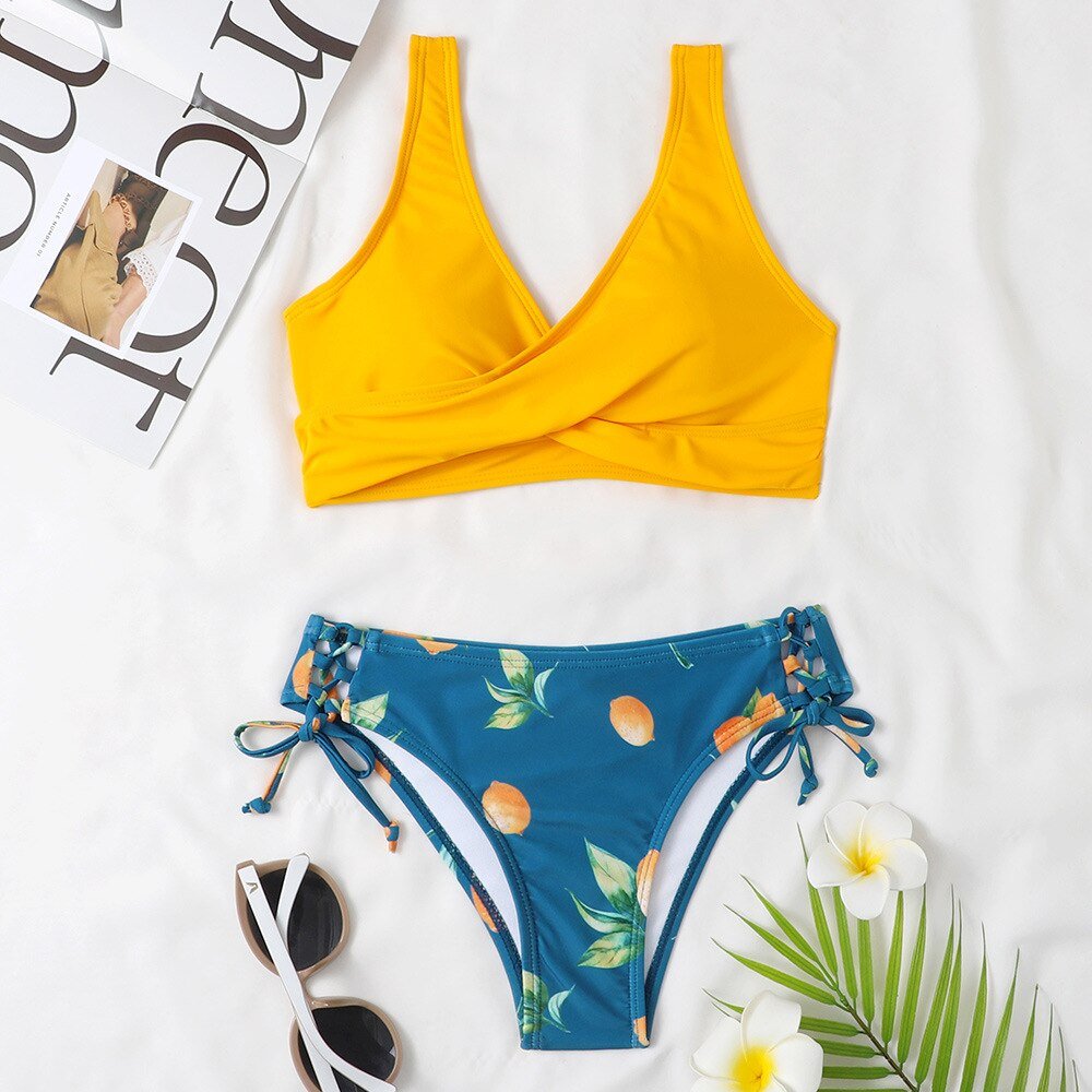 New Floral High Waist Bikini