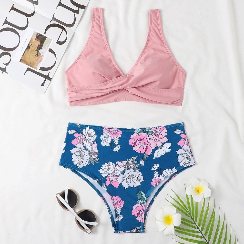 New Floral High Waist Bikini