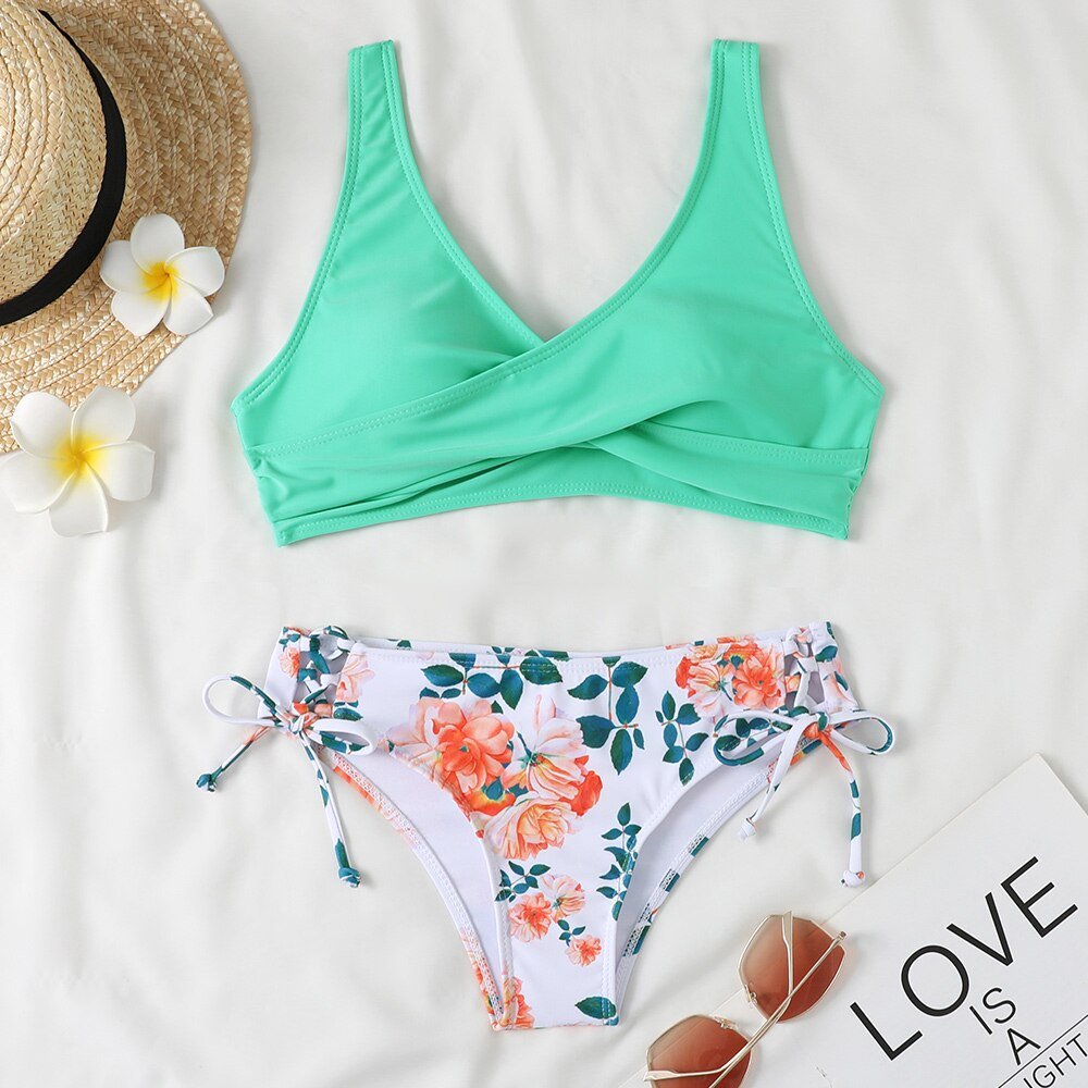 New Floral High Waist Bikini