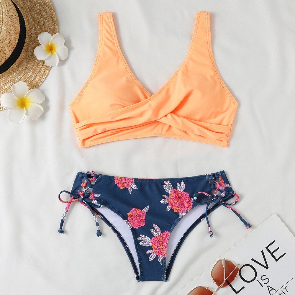 New Floral High Waist Bikini