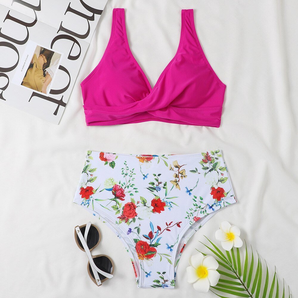 New Floral High Waist Bikini