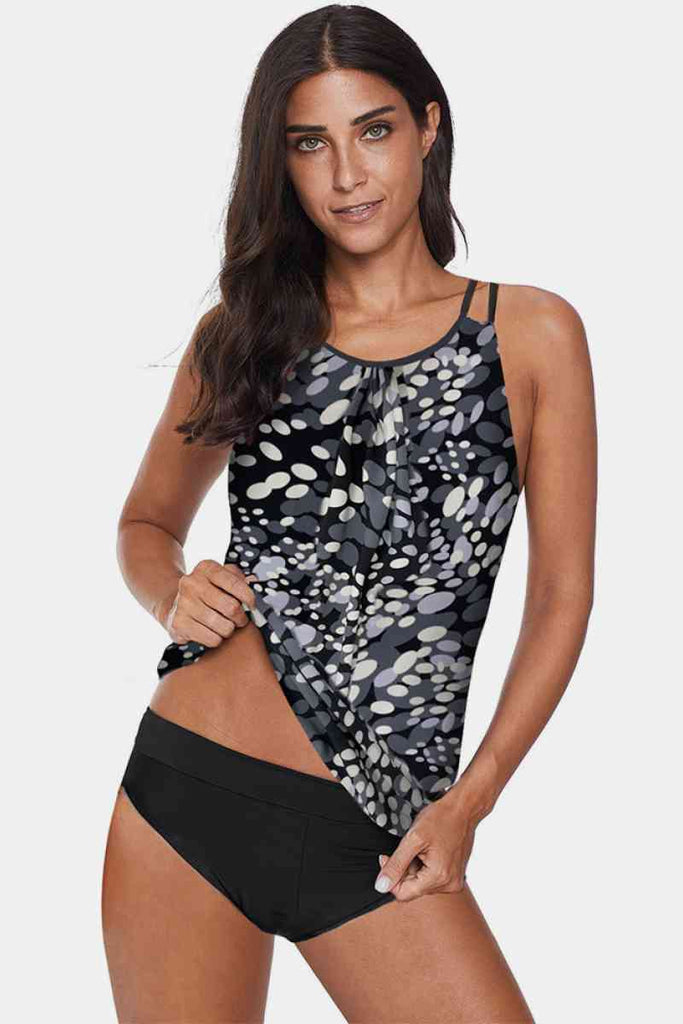 Printed Backless Two Pieces Tankini