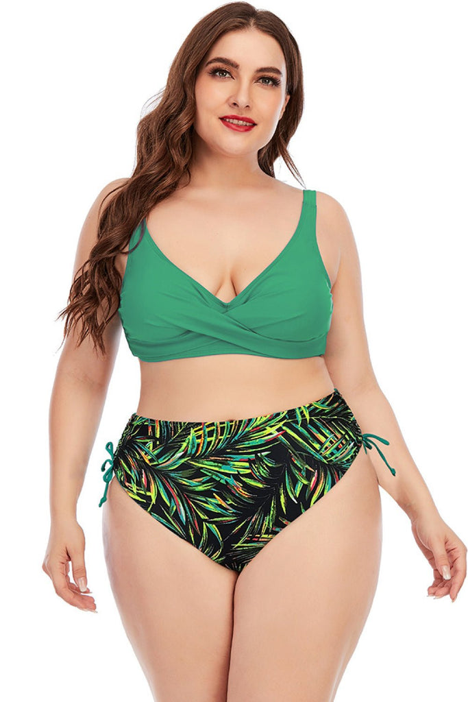 Printed Crisscross Two-Piece Swimsuit