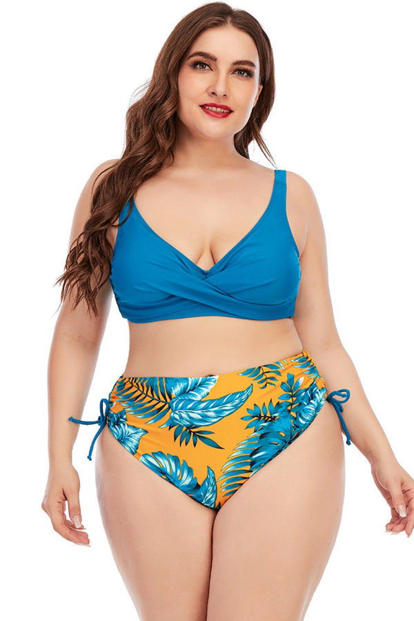 Printed Crisscross Two-Piece Swimsuit