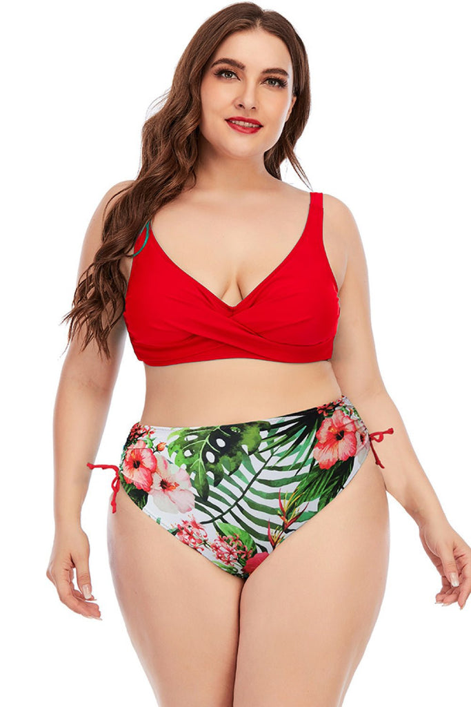 Printed Crisscross Two-Piece Swimsuit