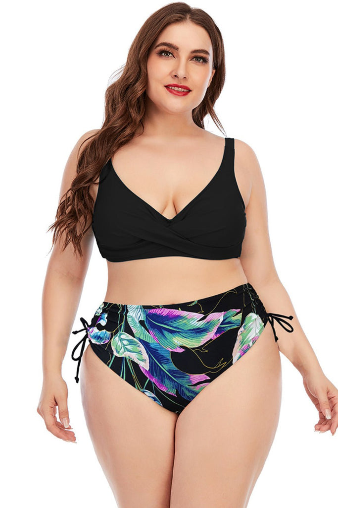 Printed Crisscross Two-Piece Swimsuit