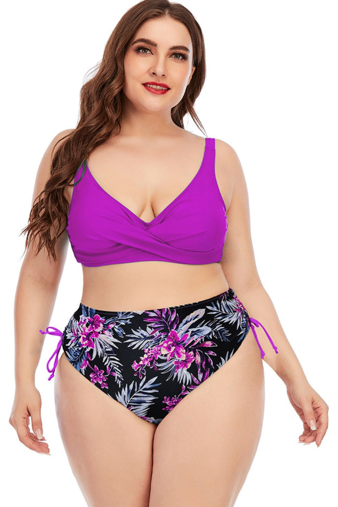 Printed Crisscross Two-Piece Swimsuit