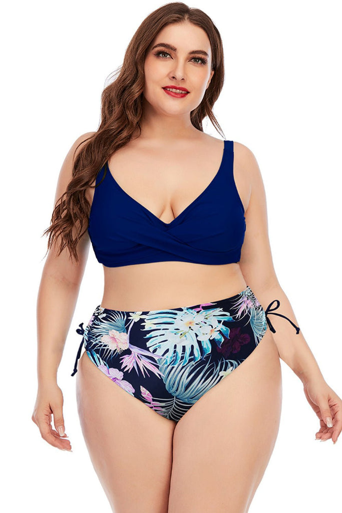 Printed Crisscross Two-Piece Swimsuit