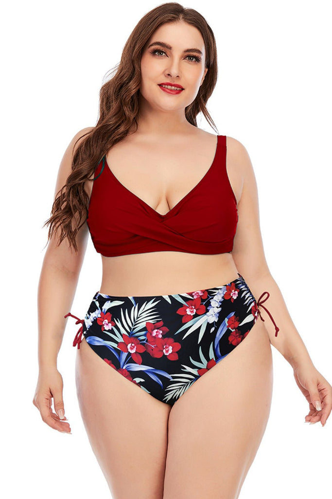 Printed Crisscross Two-Piece Swimsuit