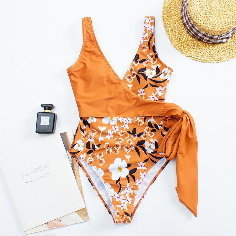 Sexy V Neck One-piece Swimming Suit Swimsuit