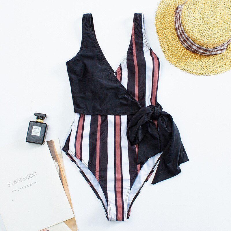 Sexy V Neck One-piece Swimming Suit Swimsuit