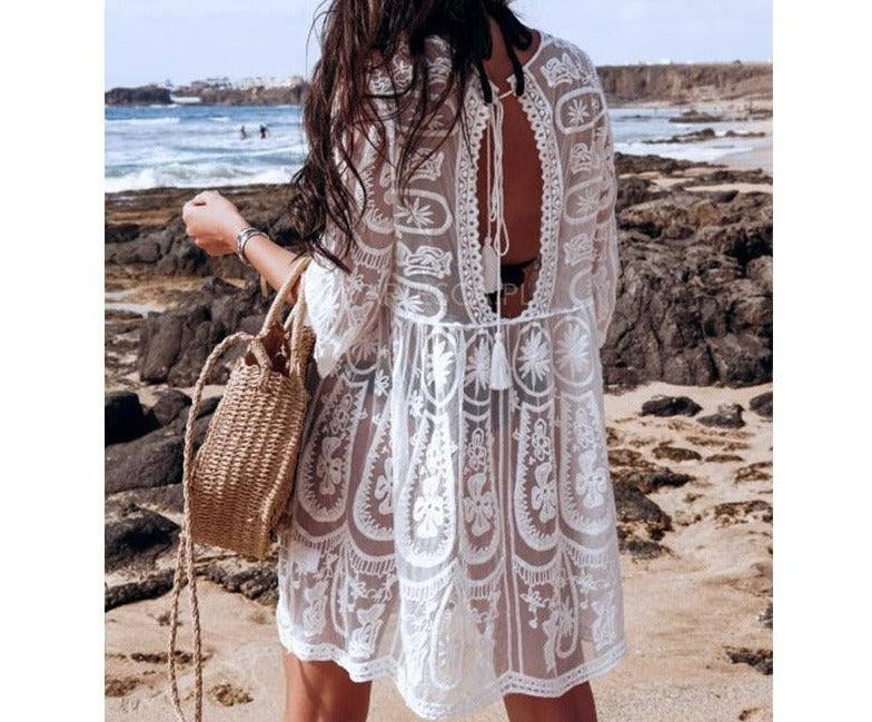 Stella Lace Crochet Beach Cover Up