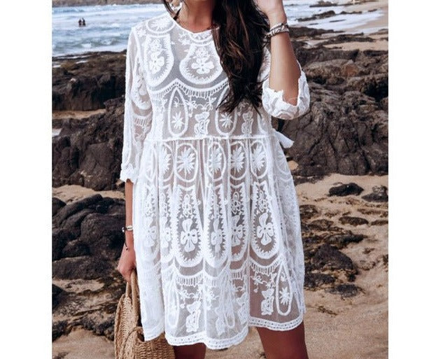 Stella Lace Crochet Beach Cover Up