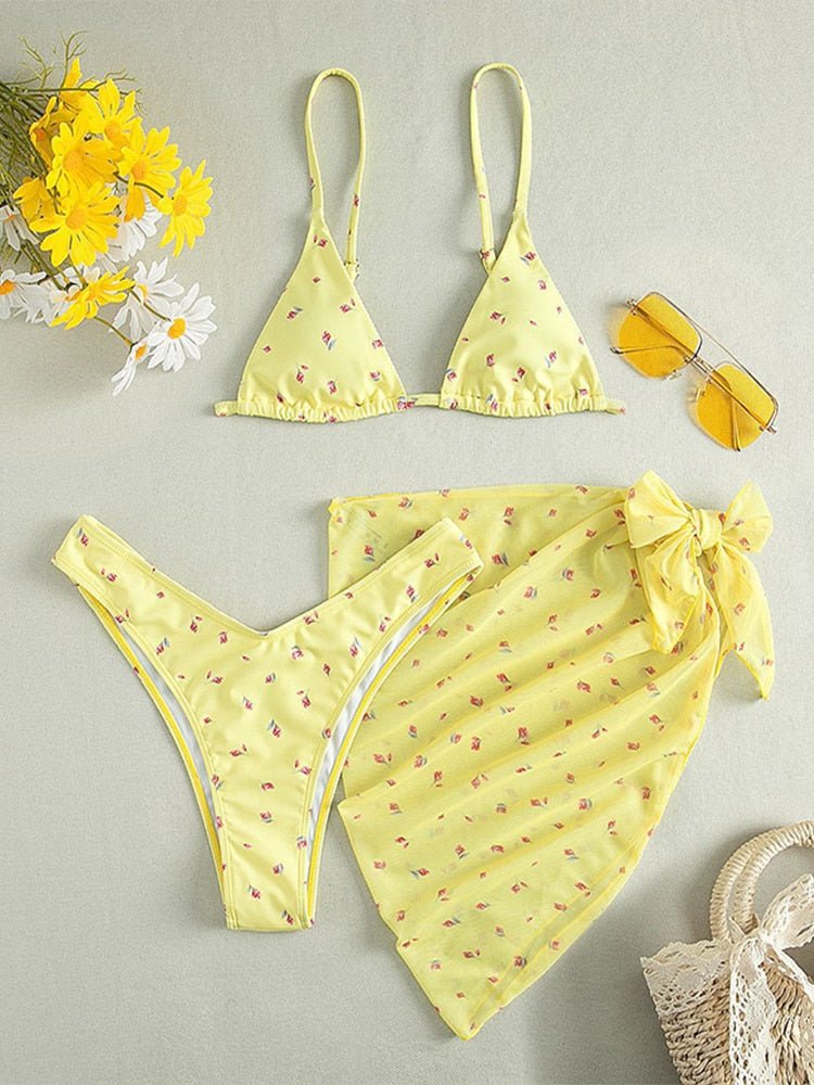 Sunrise Mesh 3 Piece Bikini Set