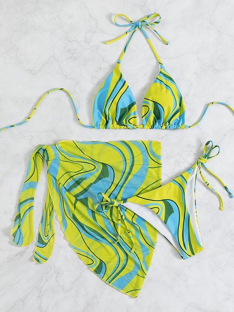 Sunrise Mesh 3 Piece Bikini Set