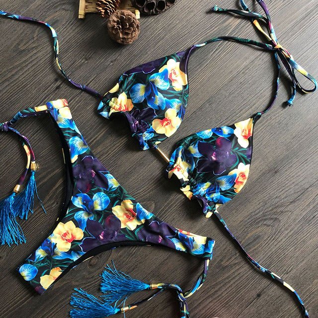 Sunset and Swim Luxury Side Tie Brazilian Bikini