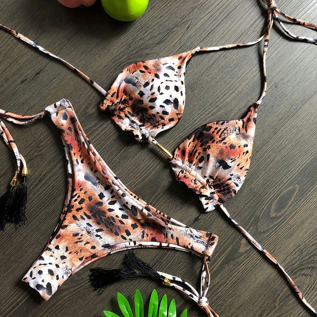 Sunset and Swim Luxury Side Tie Brazilian Bikini