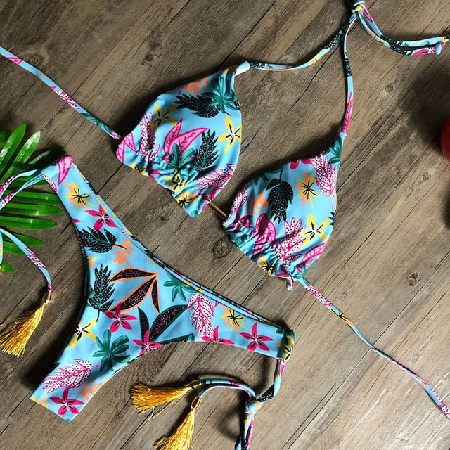 Sunset and Swim Luxury Side Tie Brazilian Bikini