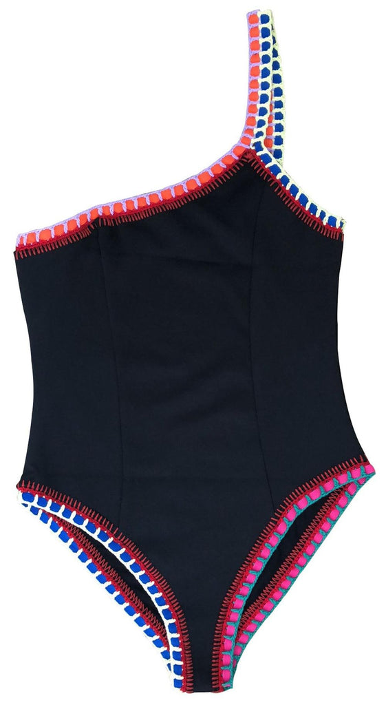 Sunset and Swim One Piece Neoprene Crochet Swimsuit