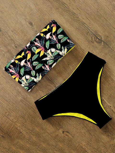 Tyra High Waist Bandeau Bikini Set