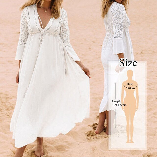 Tyra Lace Beach Dress Beach Cover up